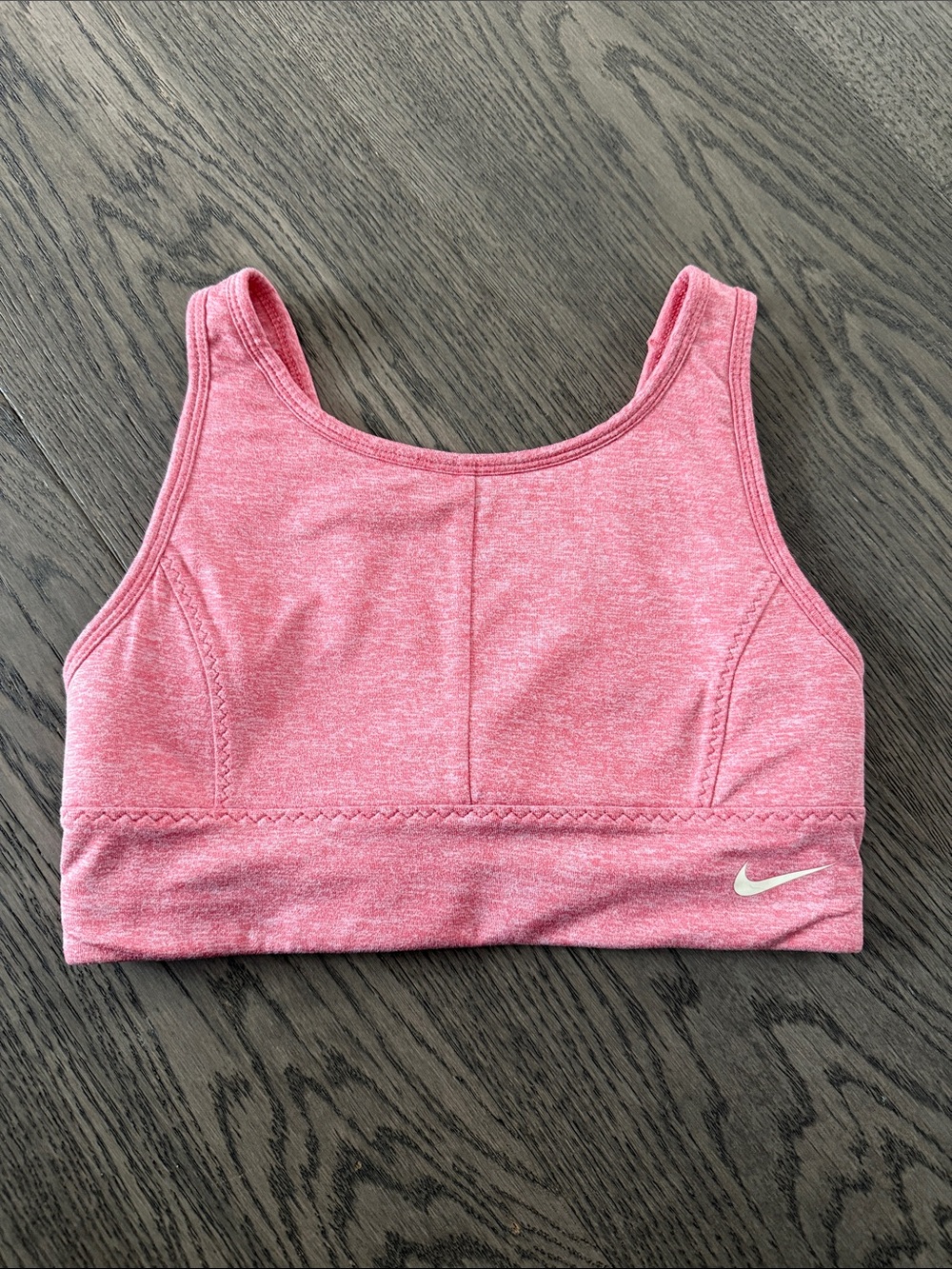 Nike Heathered Pink Racerback Crop Sports Bra